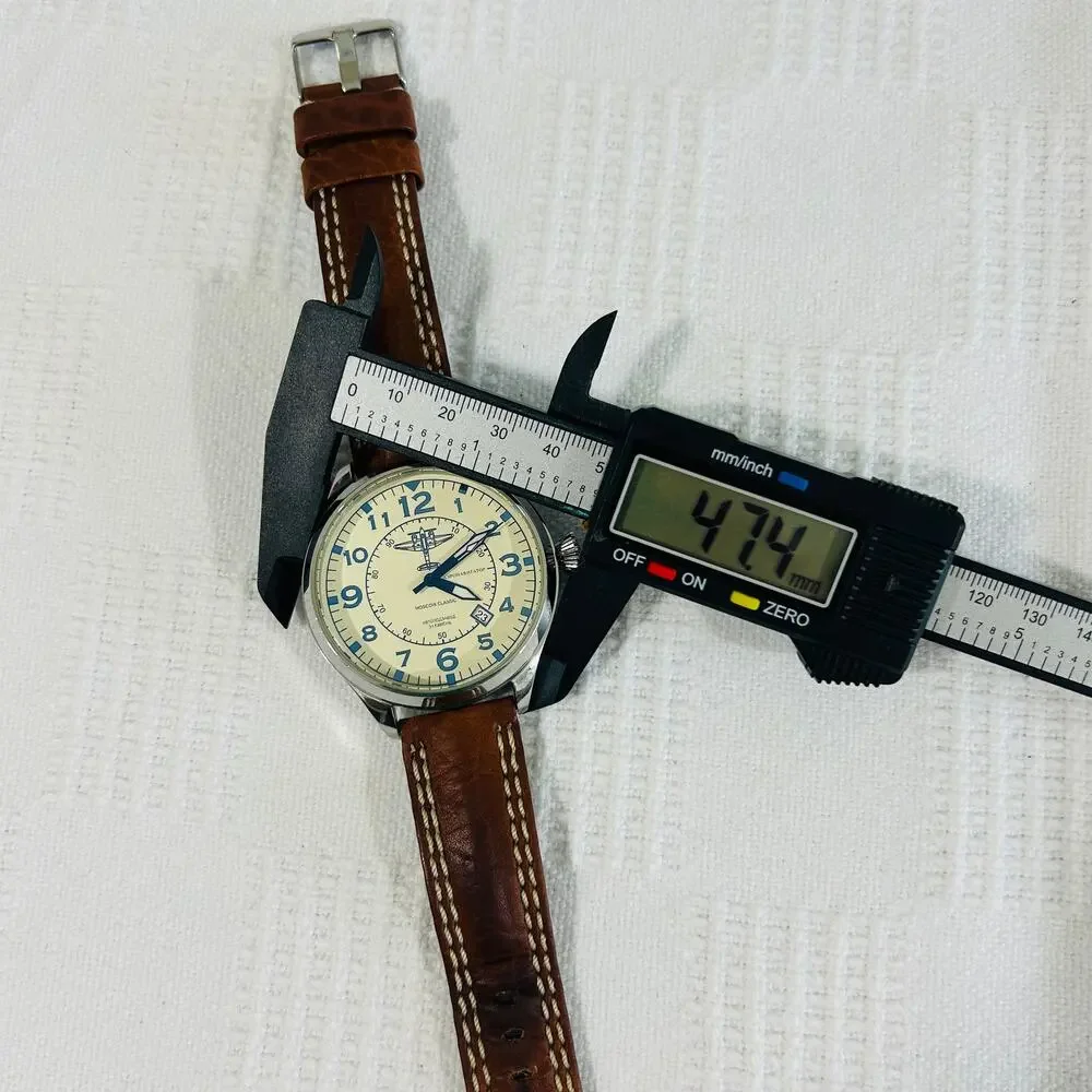Moscow Classic Aeronavigator 47mm Cream Blue Dial 330/1000 Vostok 2416 31 Jewel